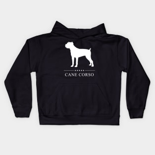 Cane Corso Dog White Silhouette Kids Hoodie